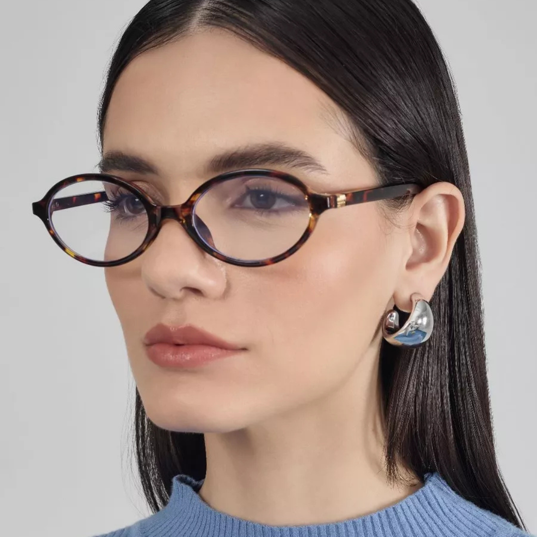 Armação para Óculos de Grau Feminino Redondo Marrom - AF01