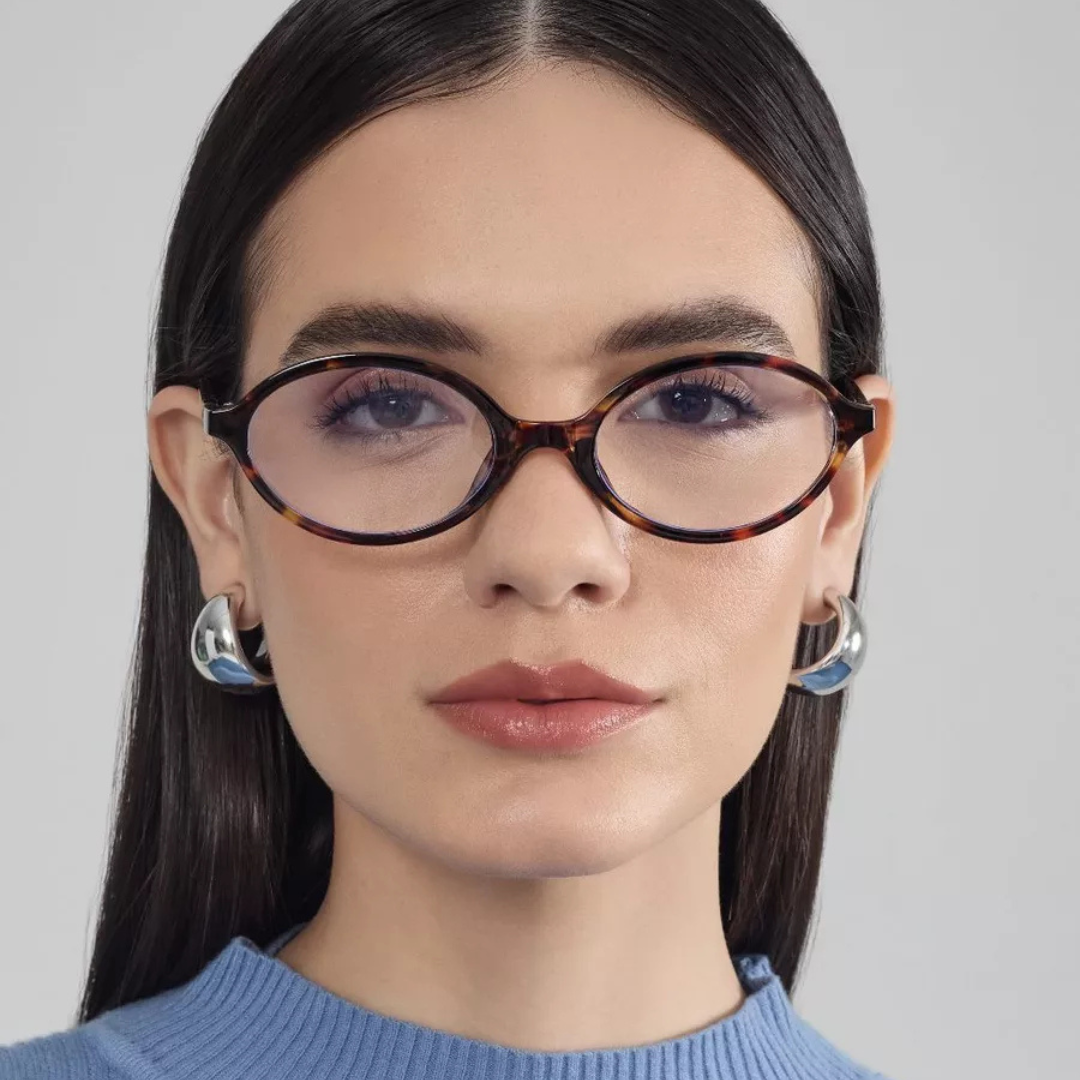 Armação para Óculos de Grau Feminino Redondo Marrom - AF01