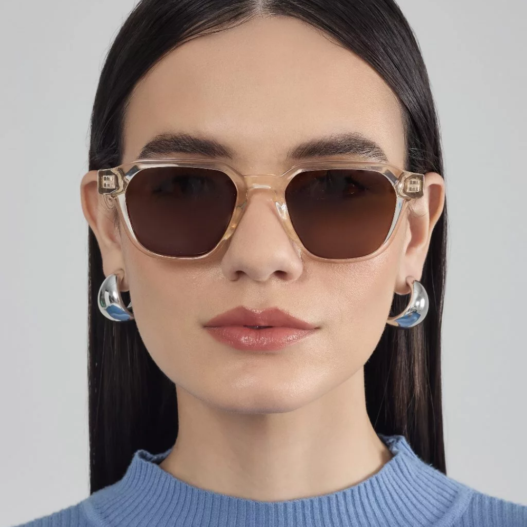 Óculos de Sol Feminino Quadrado Marrom - OSF02