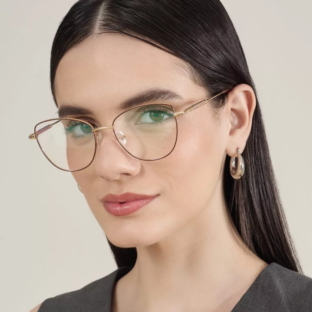 Armação para Óculos de Grau Feminino Redondo Vermelho - AF02