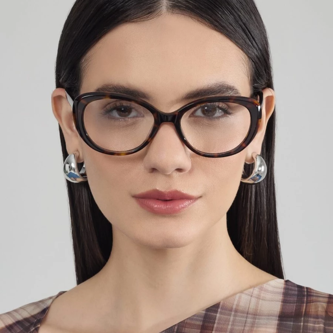 Armação para Óculos de Grau Feminino Redondo Marrom - AF04