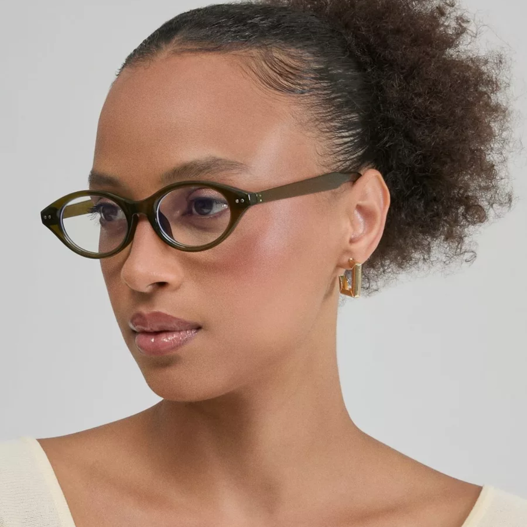 Armação para Óculos de Grau Feminino Retrô Redondo Marrom - AF05