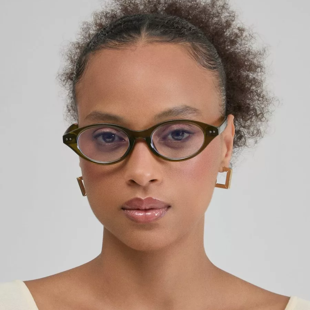 Armação para Óculos de Grau Feminino Retrô Redondo Marrom - AF05