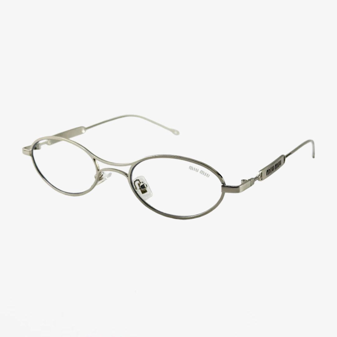 Armação para Óculos de Grau Miu Miu Rendondo Prata - AF09