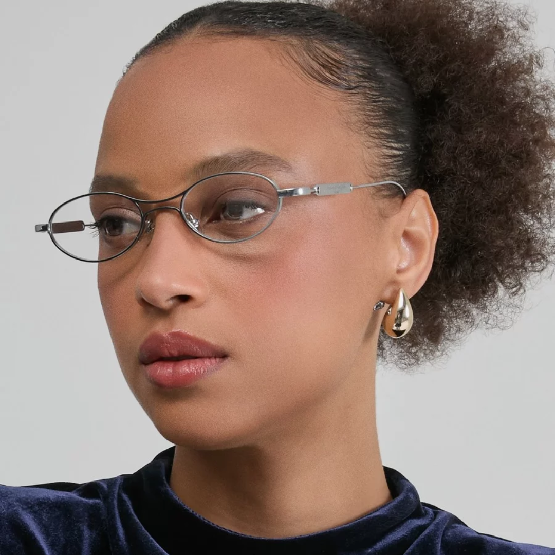 Armação para Óculos de Grau Miu Miu Rendondo Prata - AF09