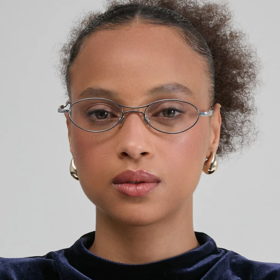 Armação para Óculos de Grau Miu Miu Rendondo Prata - AF09