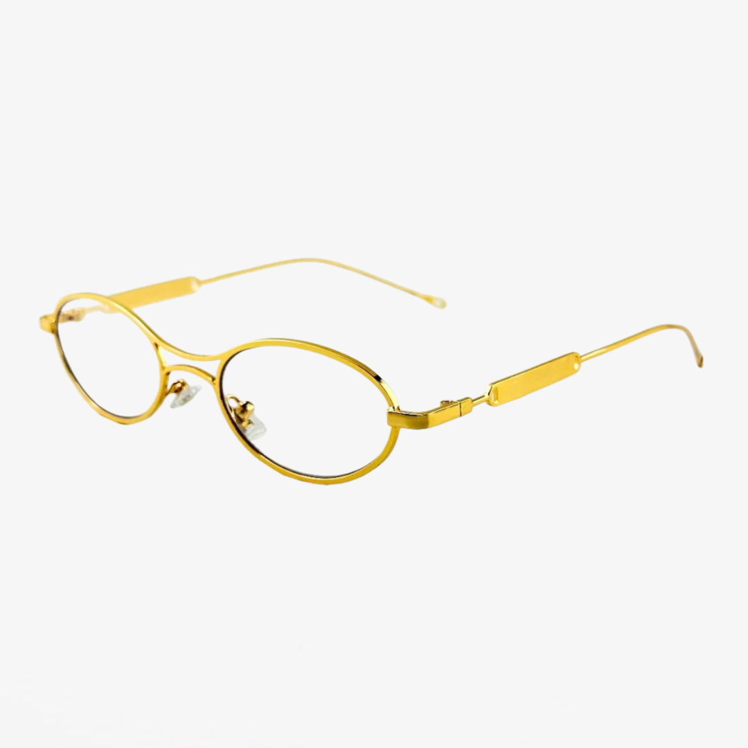 Armação para Óculos de Grau Miu Miu Rendondo Dourado - AF10