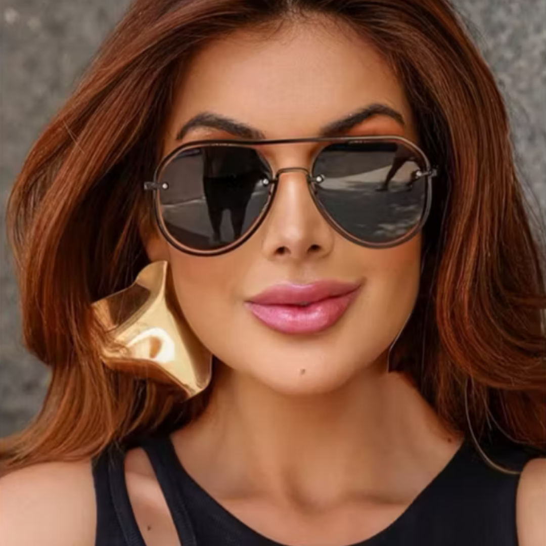 Óculos de Sol Feminino Redondo Preto - OSF06